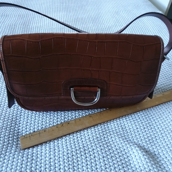Vintage Dooney & Bourke Croc Embossed  saddle shoulder bags - Picture 1 of 14